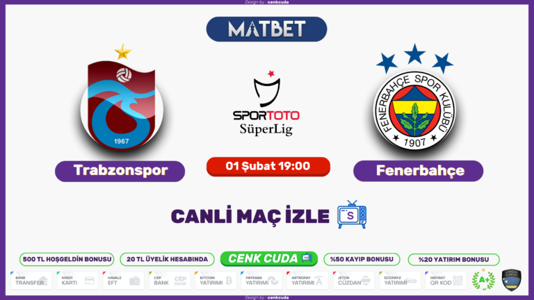 [ Derbi izle ] Trabzonspor – Fenerbahçe Maçı canli izle 1 Şubat 2020