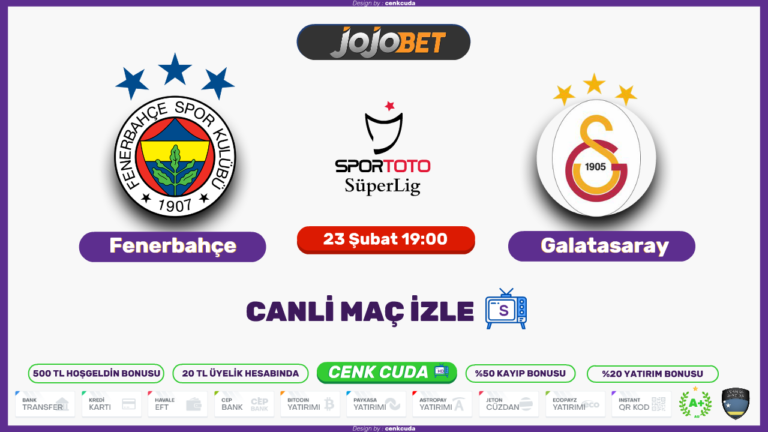 Fenerbahçe – Galatasaray Derbi Maçı izle Canli Donmadan izle 23 Şubat 2020