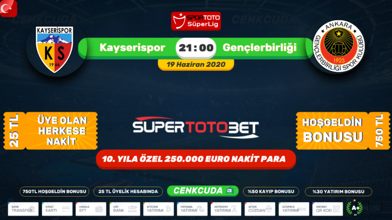 Kayserispor – Gençlerbirliği canli MAÇ izle BEİN SPORT CONNECT