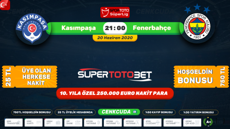 Kasımpaşa – Fenerbahçe Canli maç izle Şifresiz Donmadan Sportoto Süper Lig