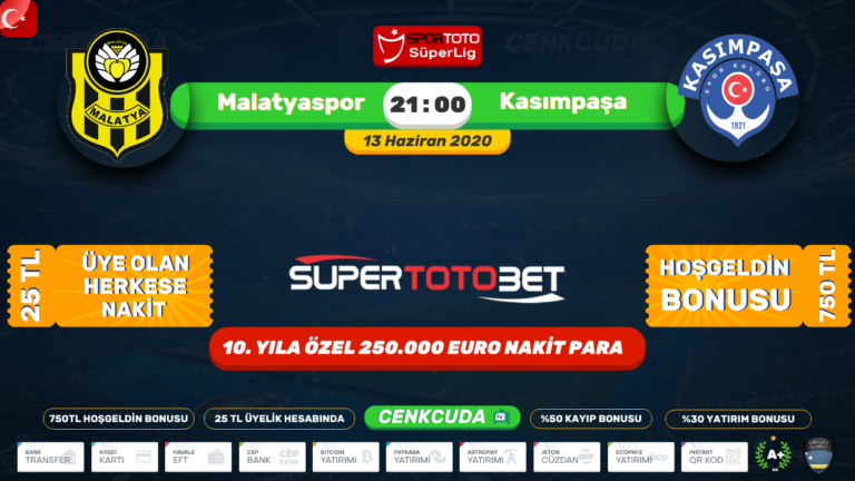 Malatyaspor – Kasımpaşa Maçı naklen izle şifresiz canli Donmadan Mobil maç keyfi