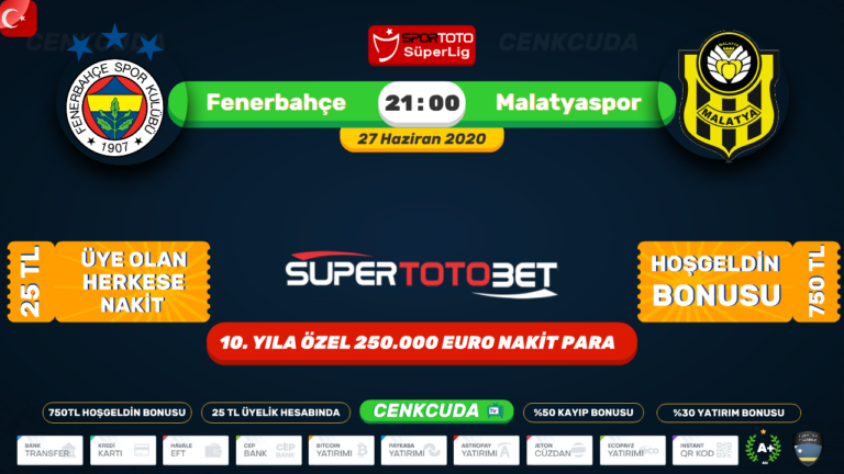 Fenerbahçe  Yeni Malatyaspor ⚽ Maç yayını şifresiz – Bein sport 1 Matbet tv – Justin tv 📺