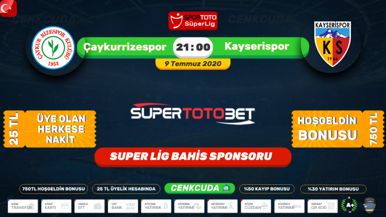 [ 9 Temmuz 2020 ] Çaykur Rizespor – Kayserispor maç yayını naklen izleme kanalı