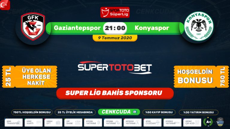 [ 9 Temmuz 2020 ] Gaziantep FK – Konyaspor Bein sport max hd haber izle