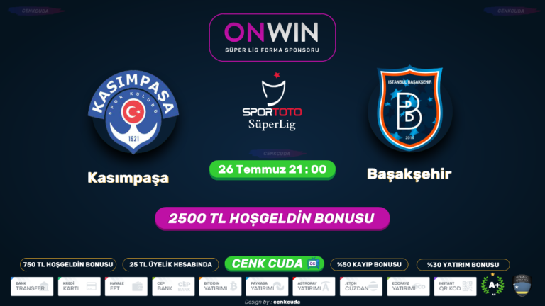 Kasımpaşa – Başakşehir FK Justin tv şifresiz maç izle – ŞİFRESİZ MAÇ LİNKİ