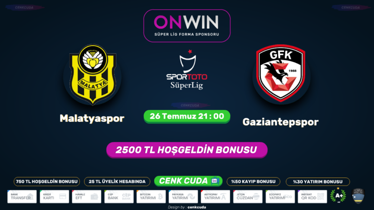 Yeni Malatyaspor – Gaziantep FK –  Betpark tv canli maç izle – Bein sport 1