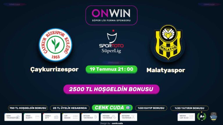 Çaykur Rizespor Yeni Malatyaspor Belugabahis tv
