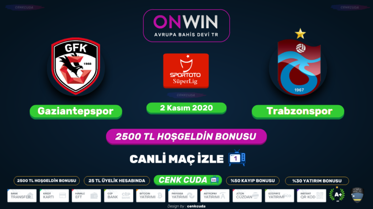 Gaziantep FK – Trabzonspor Madbet canli maç izle şifresiz