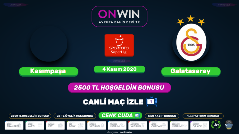 Kasımpaşa – Galatasaray canli maç izle,  GS Maçı izle şifresiz HD REKLAMSIZ, Bein spoort 1