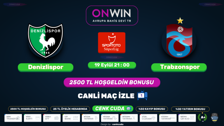 Denizlispor – Trabzonspor Bein sport 1 HD 2021 HD Şifresiz
