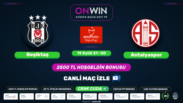 Beşiktaş – Antalyaspor Bein sport 1 HD Bet365 TV