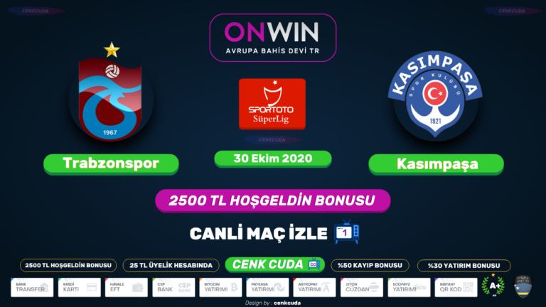 ( Süper lig 7.Hafta 2020 ) Trabzonspor Kasımpaşa canli maç yayını, Geniş özet HD