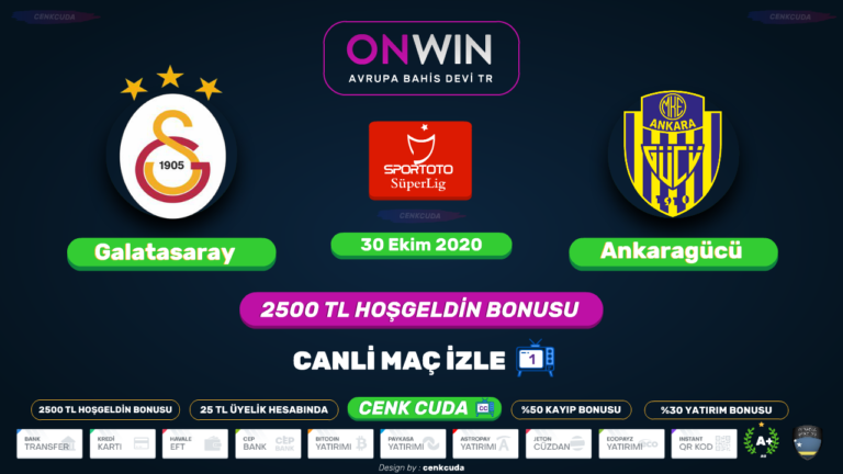 ( Süper lig 7.Hafta 2020 ) Galatasaray – MKE Ankaragücü Maçı canli izle şifresiz İZLEME KANALI