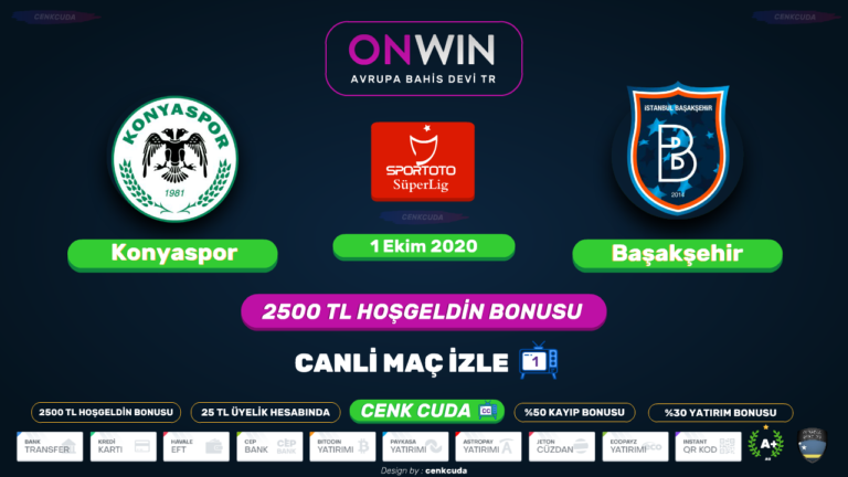 ( Süper lig 7.Hafta 2020 ) Konyaspor – Başakşehir FK Betebet tv canli maç izle