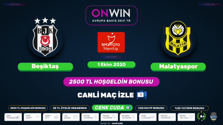 ( Süper lig 7.Hafta 2020 )  Beşiktaş – Yeni Malatyaspor şifresiz BEİN SPORT 1