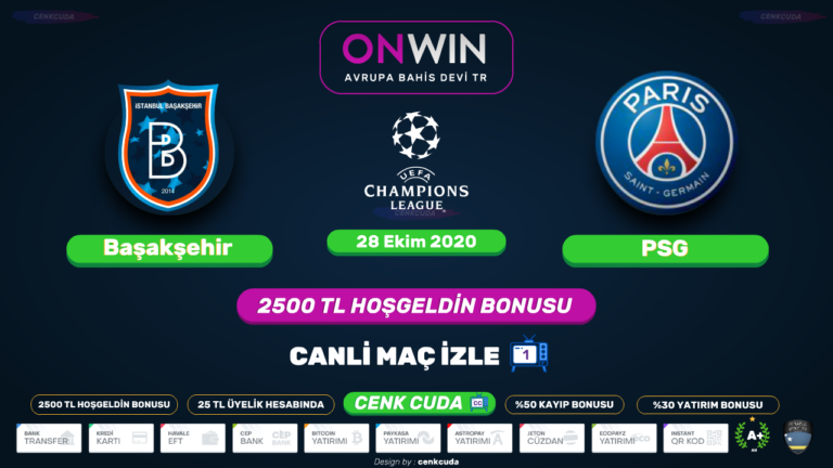 Başakşehir – PSG Şampiyonalar ligi maçı şifresiz izle, Bein sport 1 HD, Donmadan izle