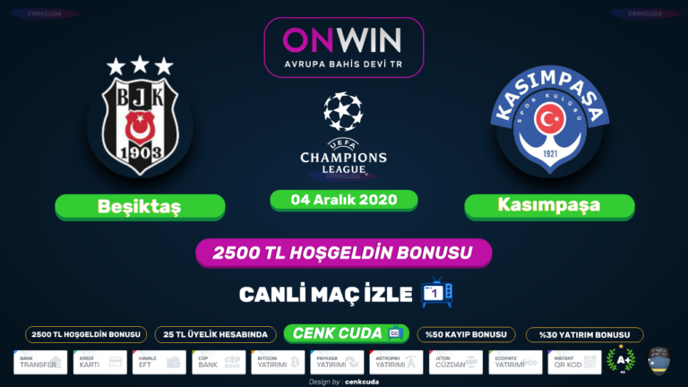 Bein sport 1 şifresiz, Beşiktaş – Kasımpaşa canli maç izle Reklamsız