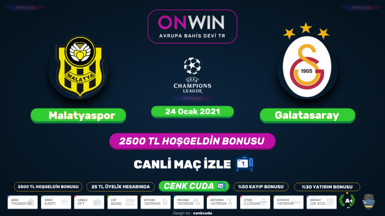 Yeni Malatyaspor Galatasaray Maçı izle Matbet tv, Bein sport 1 HD izle