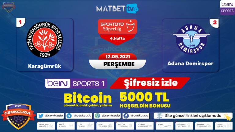 Fatih Karagümrük Adana Demirspor Maçı şifresiz izle, Seluk Sport