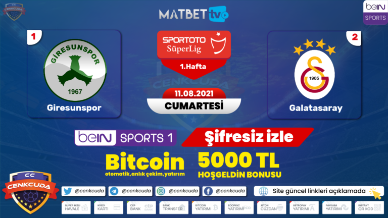 Giresunspor Galatasaray Maçı şifresiz HD, Donmadan Selçuk sports HD izle