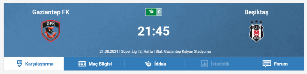 gaziantepsor Beşiktaş