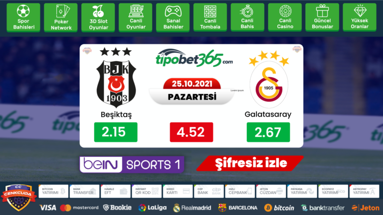 Beşiktaş Galatasaray Derbisi izle şifresiz, Selçuk sports HD izle