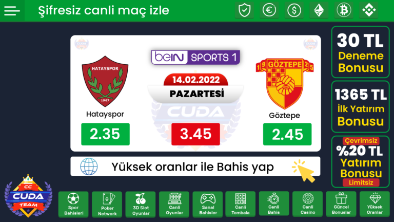Atakaş Hatayspor Göztepe Maçı canli izle, geniş maç özeti Golvar TV