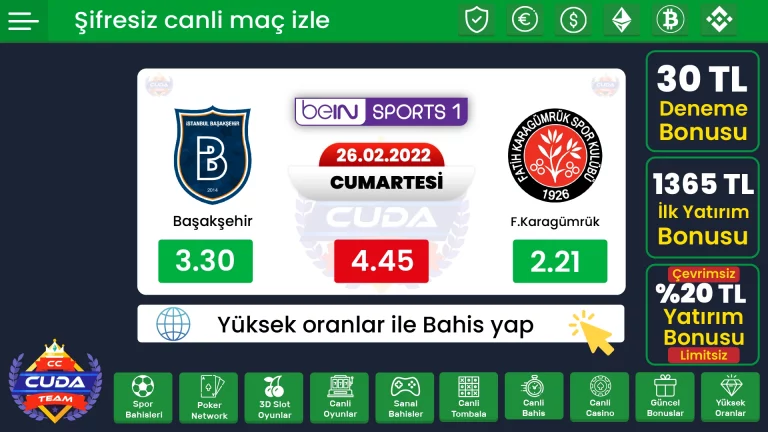 Matbet TV | Başakşehir Karagümrük Maçı canli izle, Şifresiz Donmadan canli maç yayını