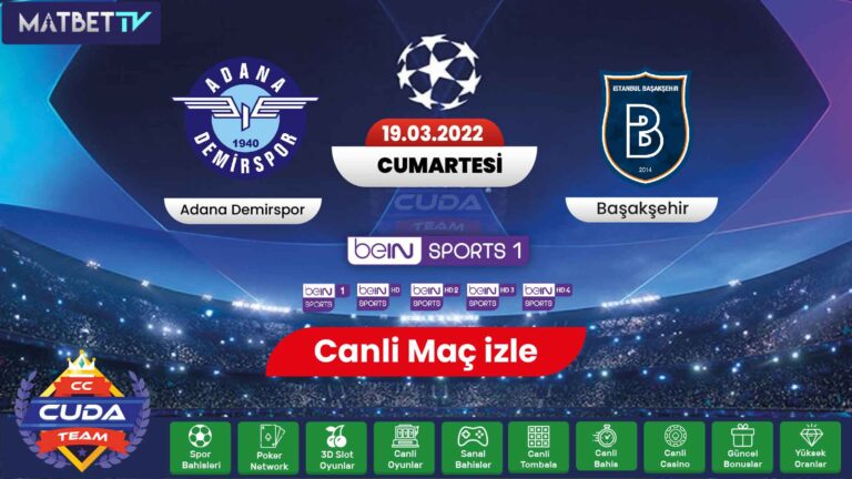 Adana Demirspor Başakşehir Maçı canli izle Şifresiz, Bein Sports 1 Canli