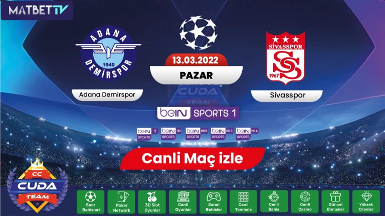 ( Matbet TV ) Adana Demirspor Sivas spor Maçı canli izle, Şifresiz Adana Maçları izle
