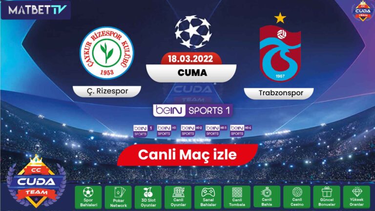 [ Matbet TV ] Çaykur Rizespor Trabzonspor maçı canli izle, Exxen Spor şifresiz izle, Selcuk Sport HD maç link