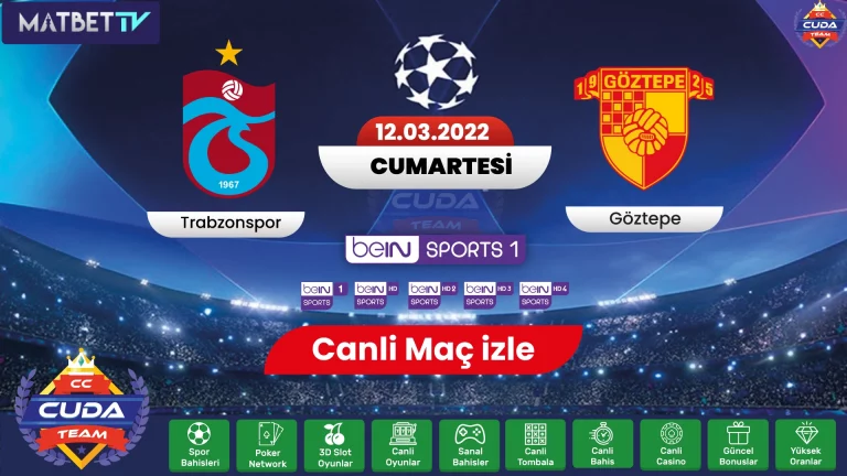 ( Matbet TV ) Trabzonspor Göztepe maçı canli izle, Şifresiz Donmadna canli maç izle Bein sports 1