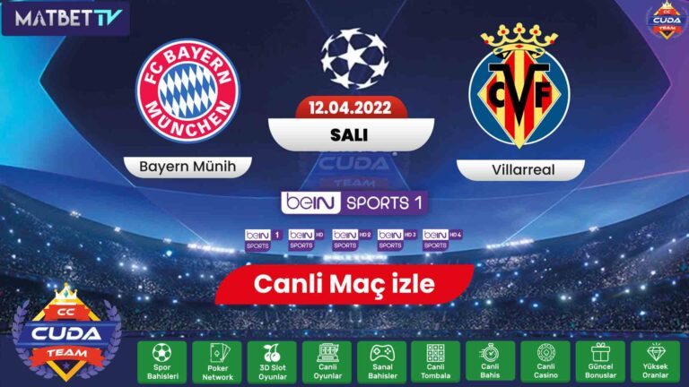 [ Matbet TV izle ] Bayern Munih Villarreal maçı canli izle, Şifresiz Exxen Spor HD izle