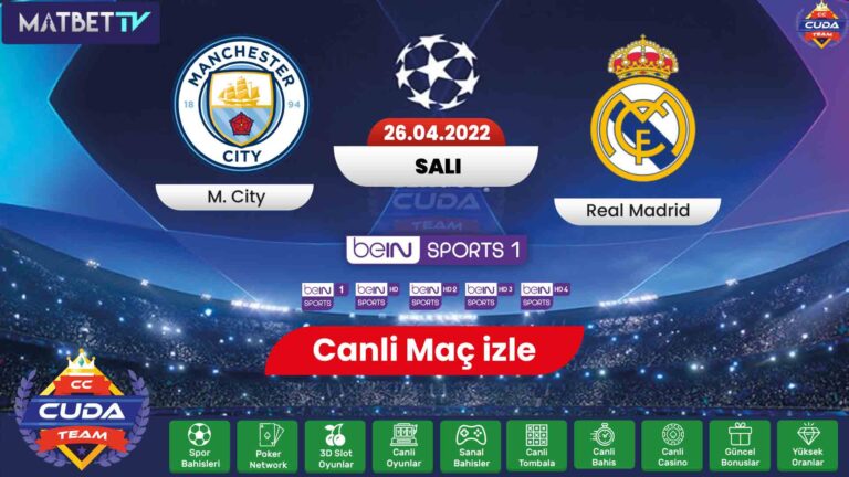 [ Mat bet tv canli maç izle ] Manchester City Real Madrid Maçı izle, Şifresiz, UEFA Şampiyonlar Ligi yarı final Exxen spor maç izle
