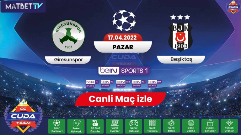 [ Matbet TV ] Giresunspor Beşiktaş maçı canli izle, Bein sports 1 HD şifresiz, donmadan maç yayını izle