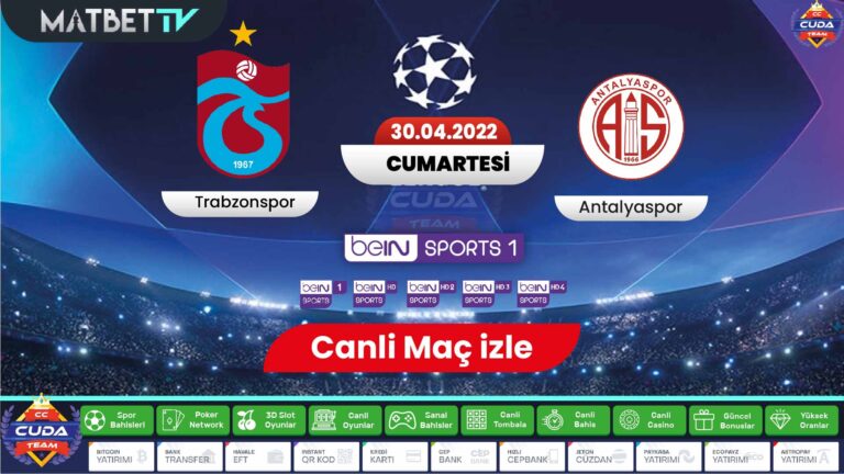[ Mat Bet tv ] Trabzonspor Antalyaspor canli maçı izle, Matbet TV bein sport 1 canli şifresiz HD, donmadan izle