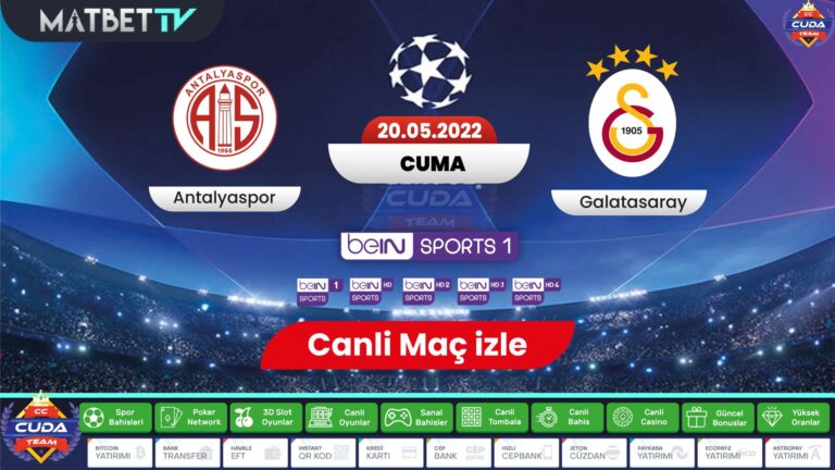 Antalyaspor Galatasaray maçı canli izle, Donmadan şifresiz maç yayını izle, Matbet TV canlı izle
