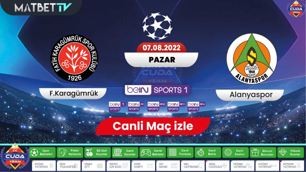 Fatih Karagümrük Alanyaspor maçı canli şifresiz izle