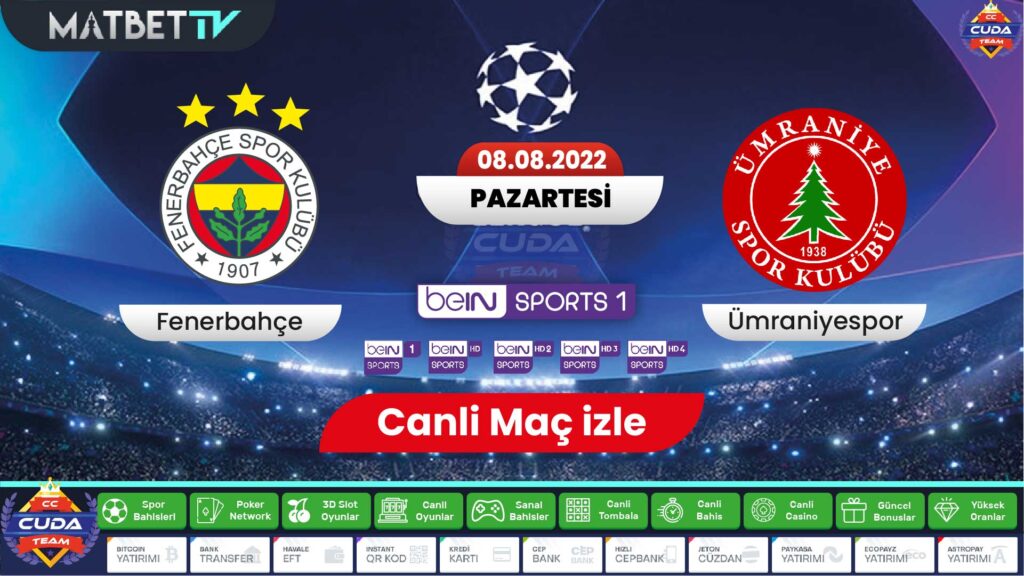 Fenerbahçe Ümraniyespor maçı canli şifresiz izle