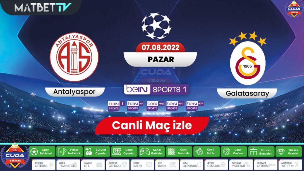 Antalyaspor Galatasaray maçı canli şifresiz izle
